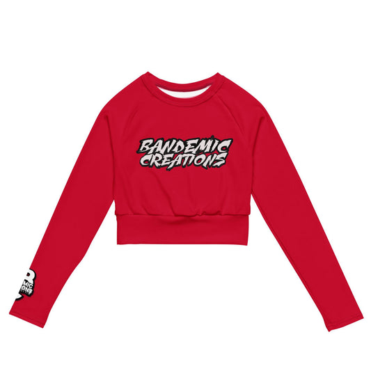 Candy Cane Long-Sleeve Crop Top