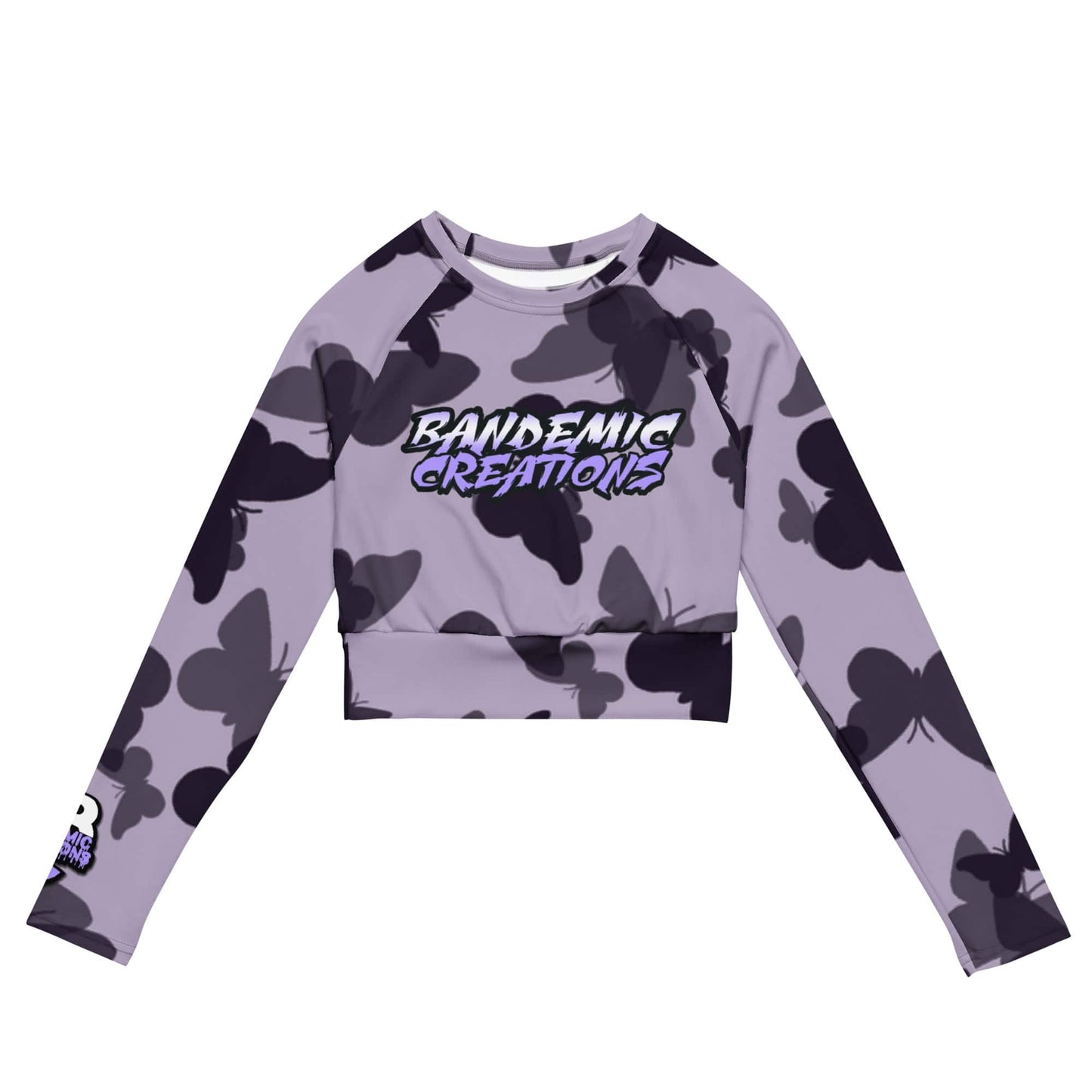 Butterfly Long Sleeve Crop Top