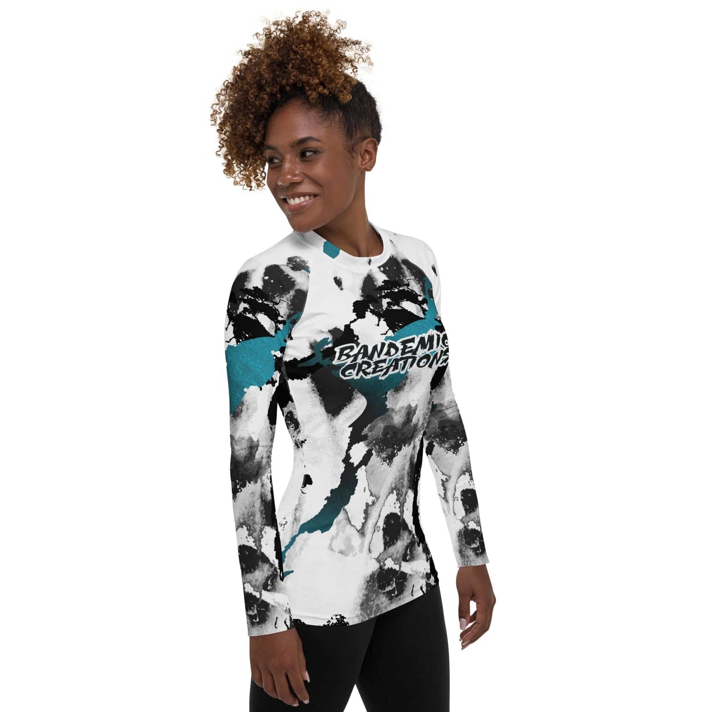 Abstract Blue Rash Guard Set