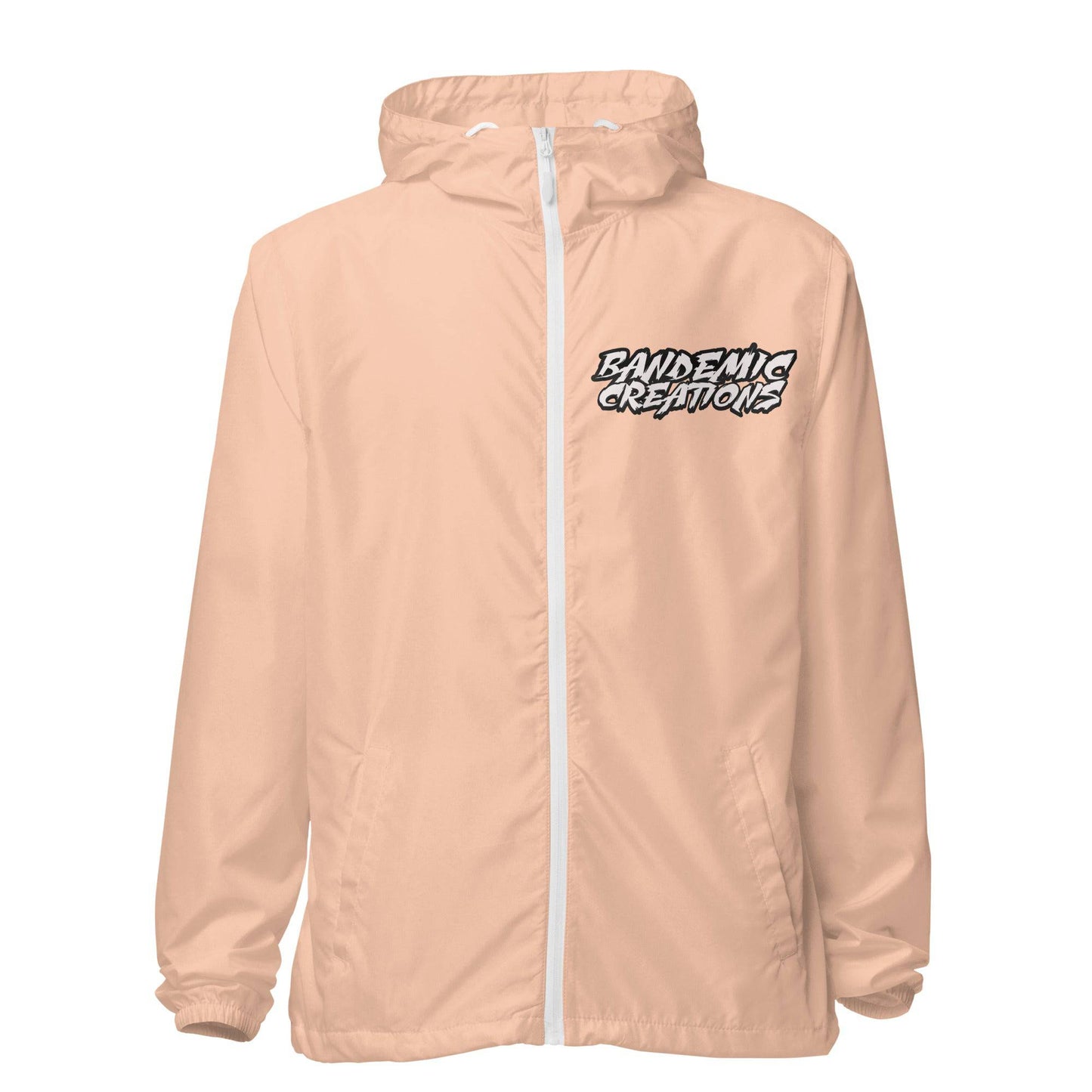 White BC lightweight zip up windbreaker