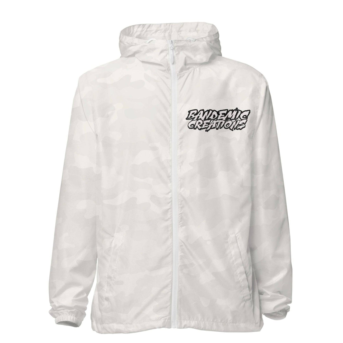 White BC lightweight zip up windbreaker