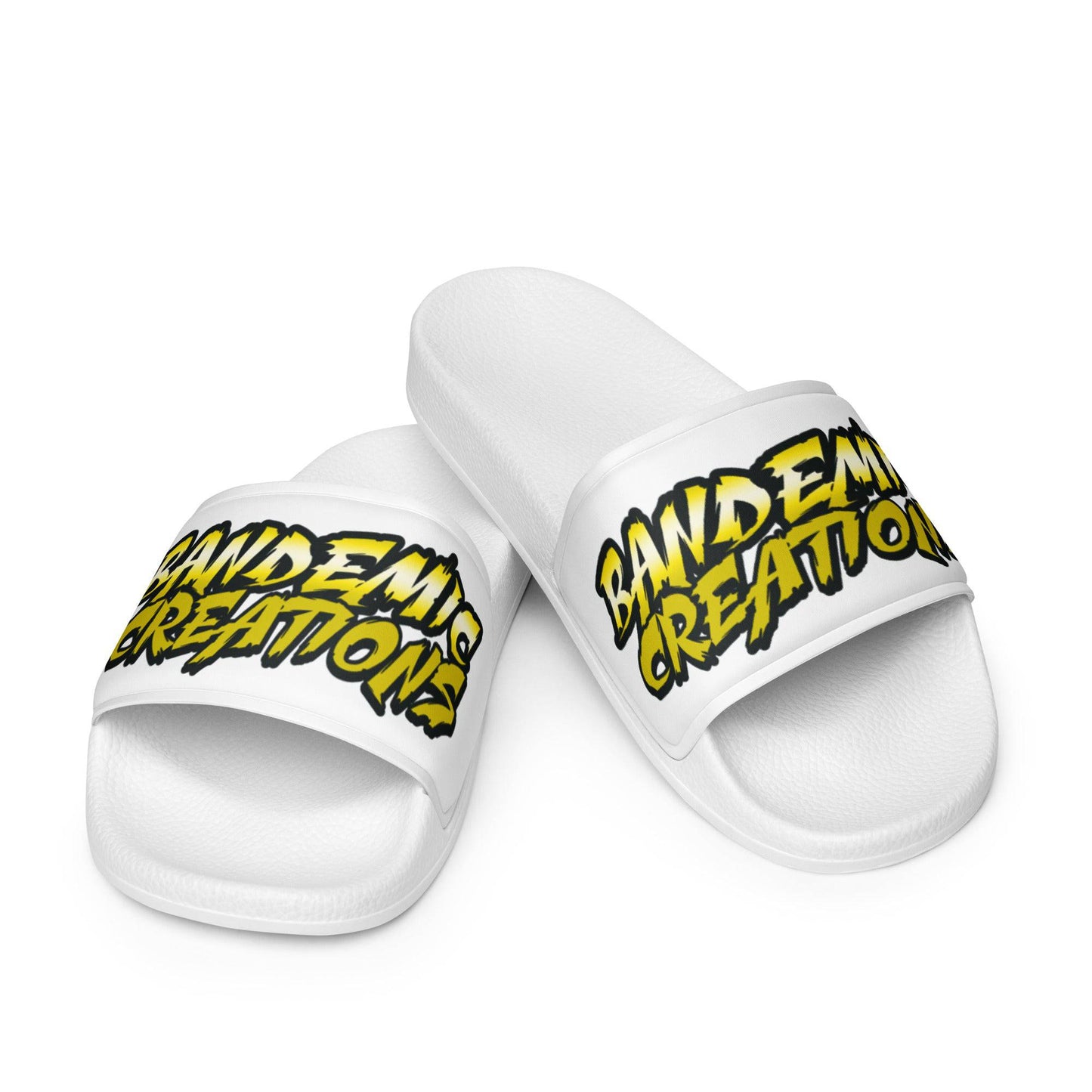 White/Gold BC slides - BandemicCreations 