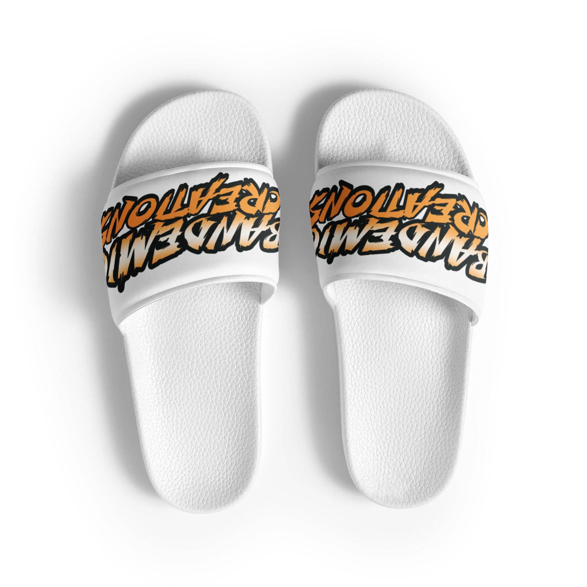 White/Orange slides - BandemicCreations 