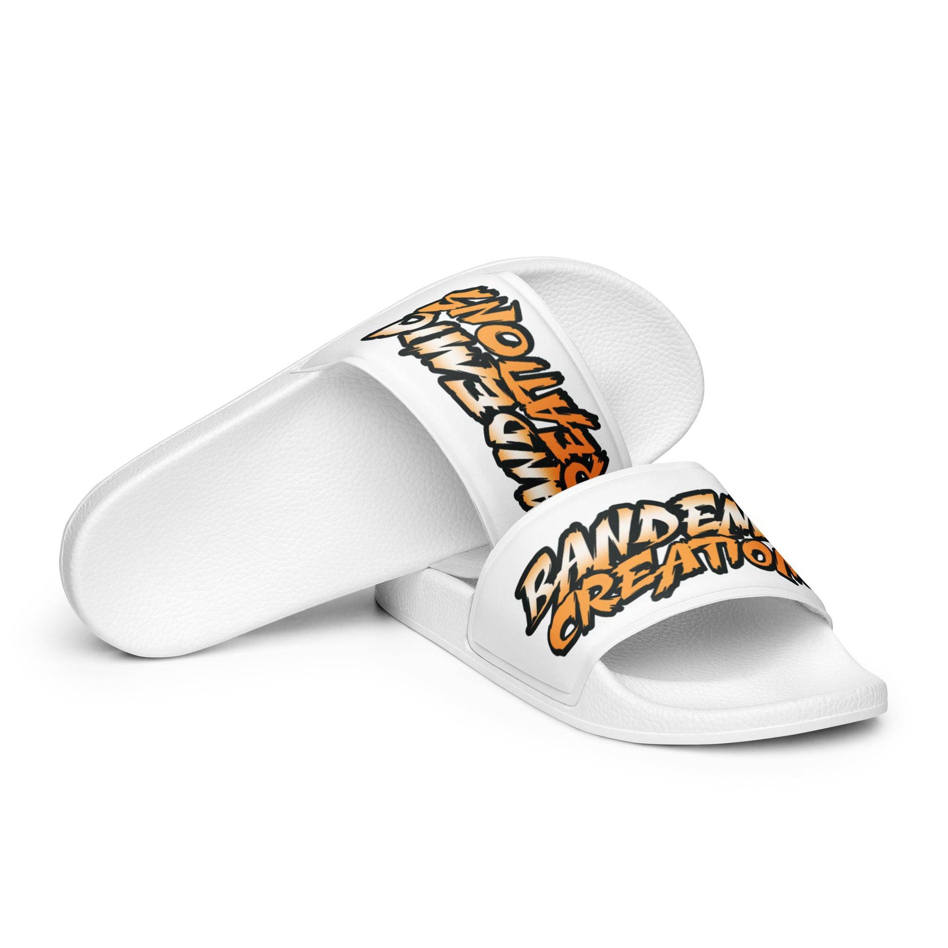 White/Orange slides - BandemicCreations 