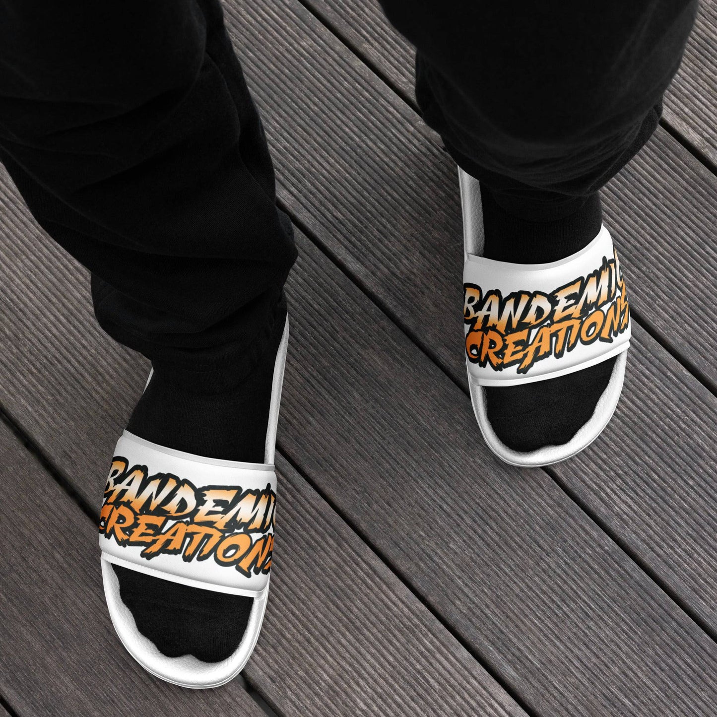 White/Orange slides - BandemicCreations 