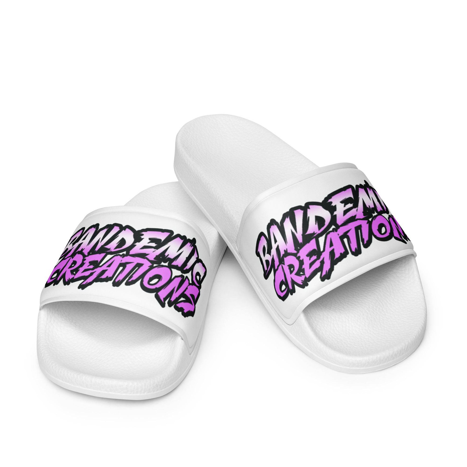 White/Pink BC slides - BandemicCreations 