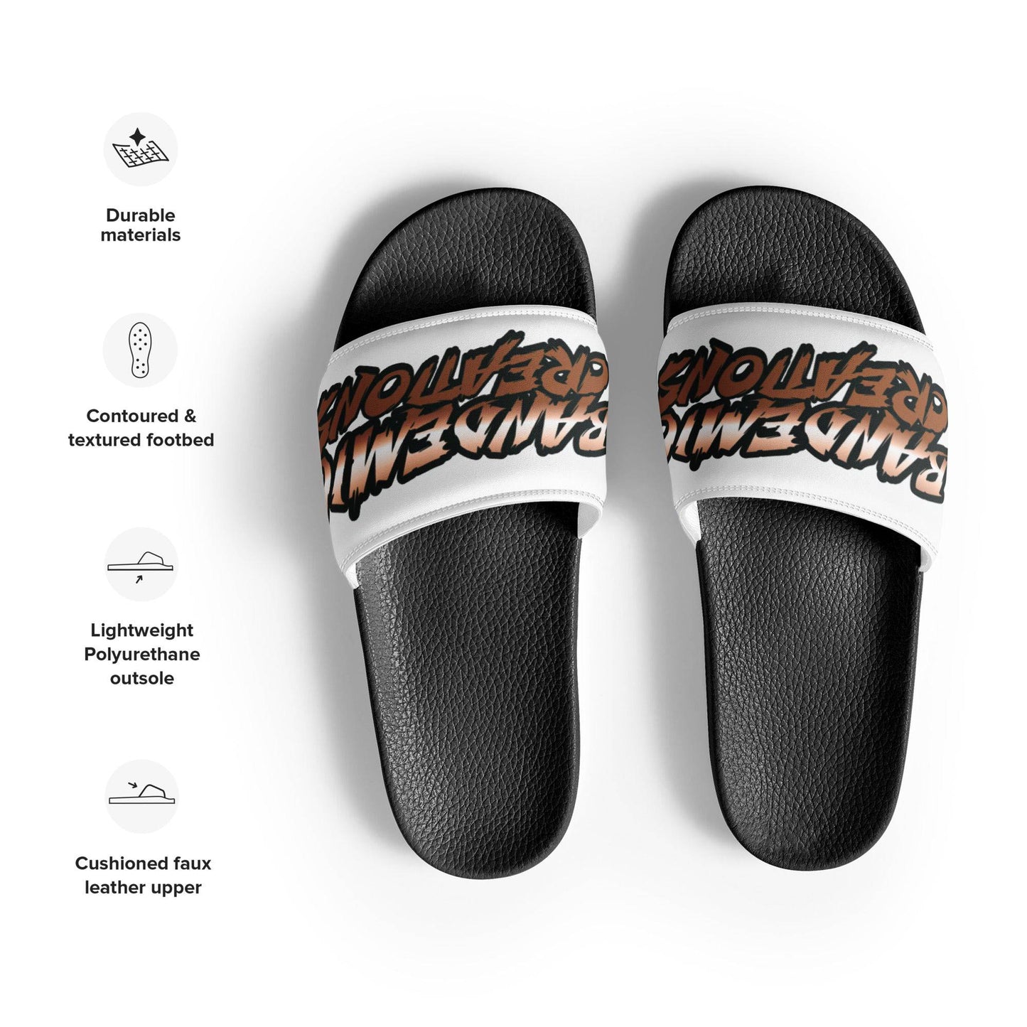 White/ Brown BC Women's slides