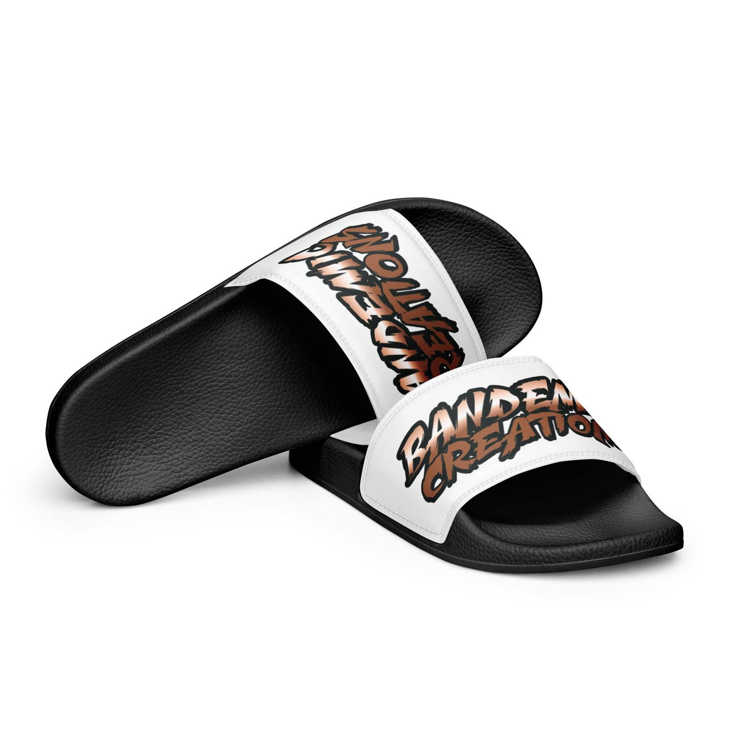 White/ Brown BC Women's slides