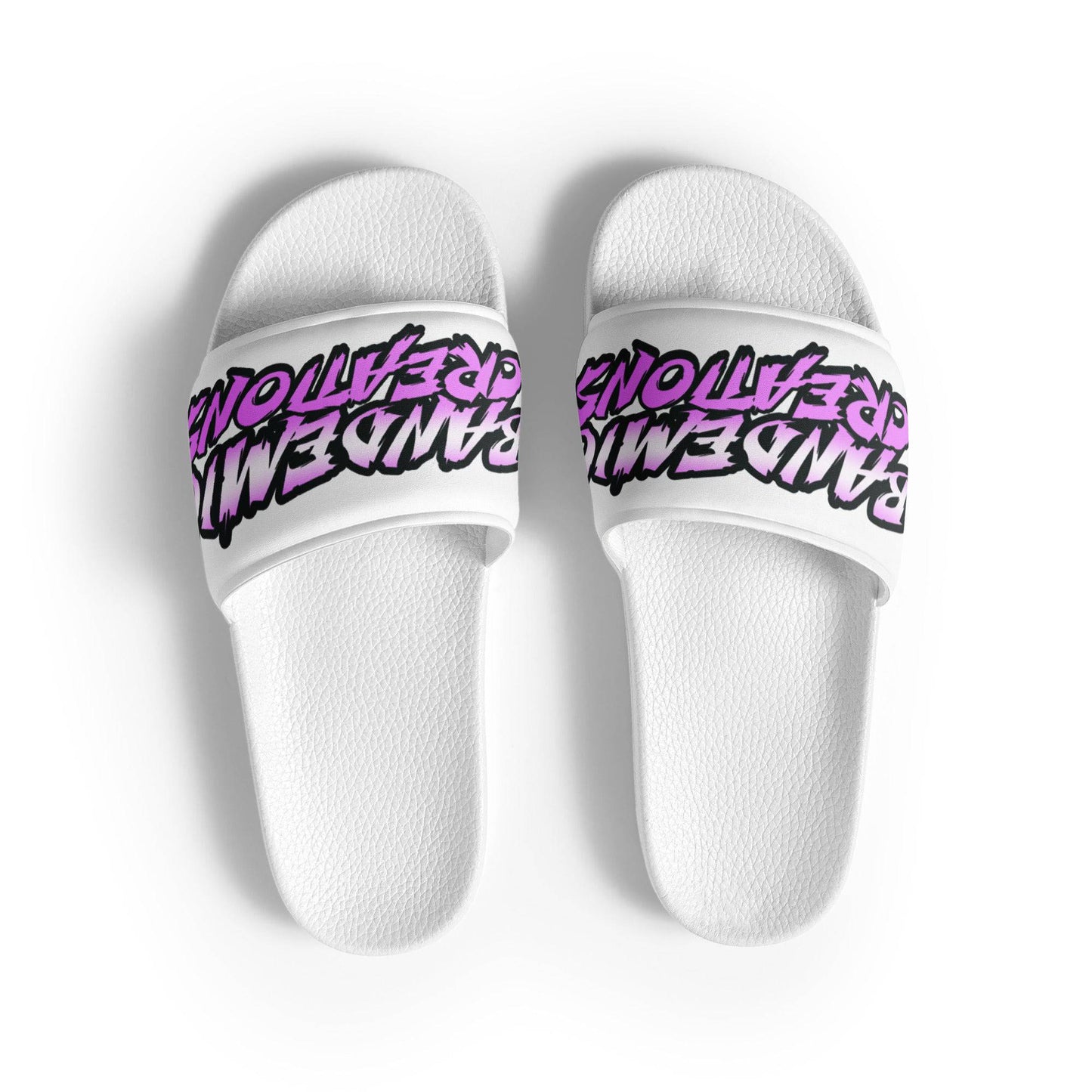 White/Pink BC slides - BandemicCreations 