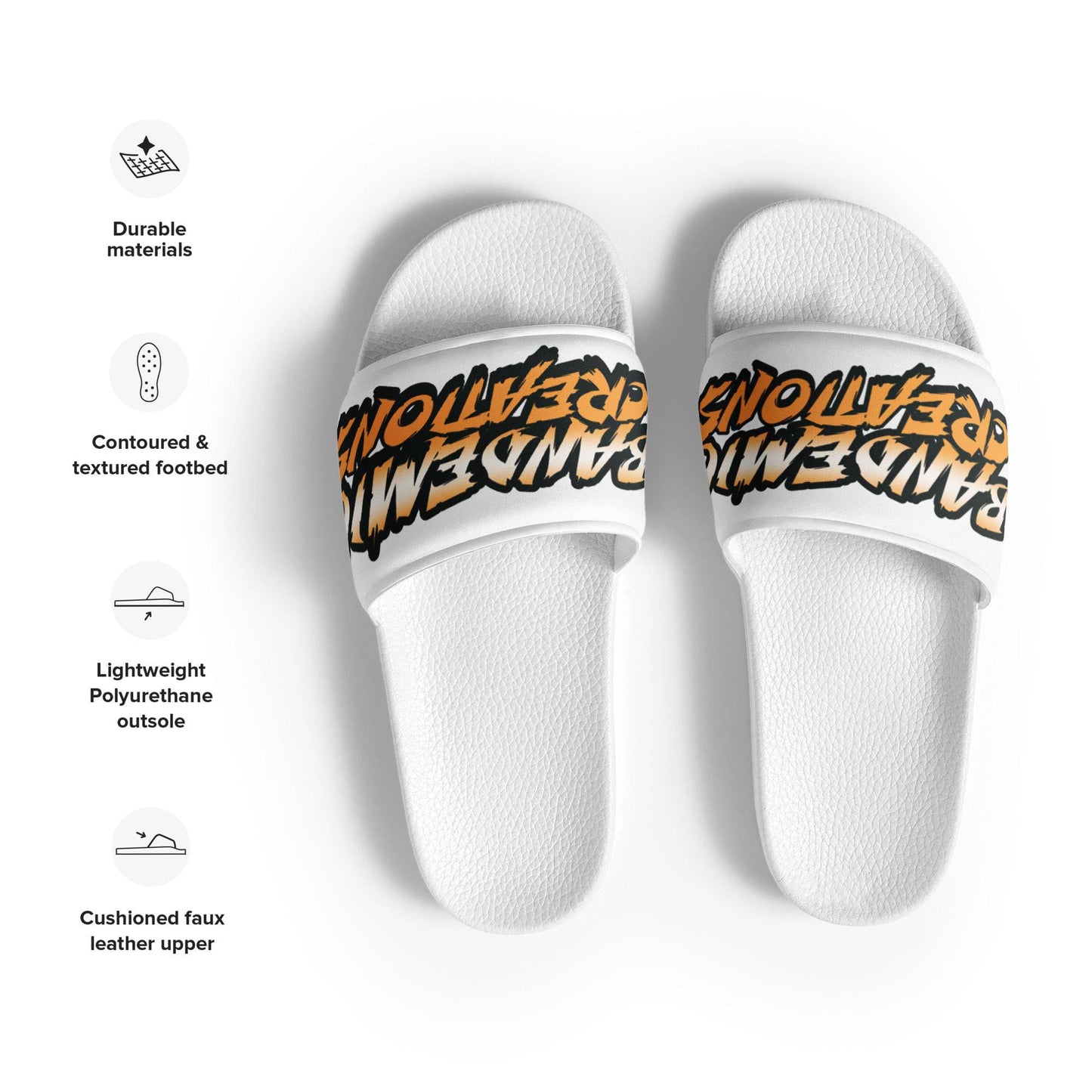 White/Orange BC slides - BandemicCreations 