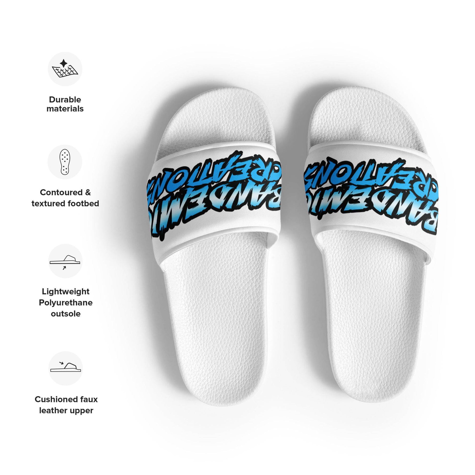 White/Blue BC slides - BandemicCreations 